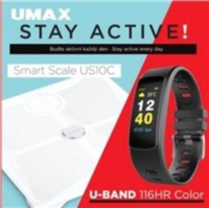 UMAX chytrá váha Stay Active! Smart Scale US10C + chytrý náramek U-Band 116 HeartRate Color