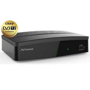 STRONG DVB-T/T2 set-top-box SRT 8209/ Full HD/ H.265/HEVC/ CRA ověřeno/ PVR/ EPG/ USB/ HDMI/ LAN/ SCART/ černý