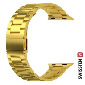 SWISSTEN řemínek pro Apple Watch kovový 42-44 mm Barva: Zlatá