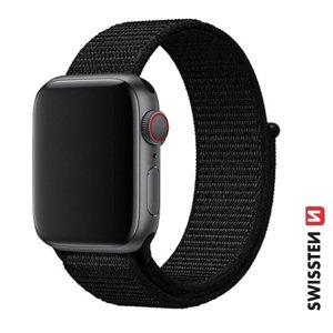 SWISSTEN řemínek pro Apple Watch nylonový, 38 / 40 / 41 mm Barva: Černá