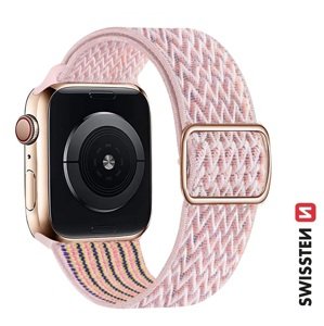 SWISSTEN řemínek pro Apple Watch nylonový, 38 / 40 / 41 mm Barva: růžová (se sponou)