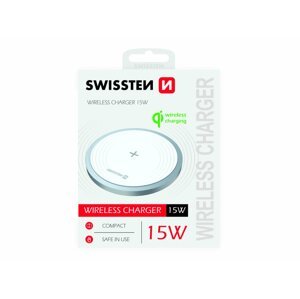 SWISSTEN Wireless 15 W bezdrátová nabíječka Barva: Bílá