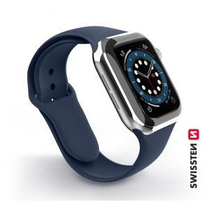 SWISSTEN řemínek pro Apple Watch silikonový, šířka 38-40 mm Barva: Tmavě modrá