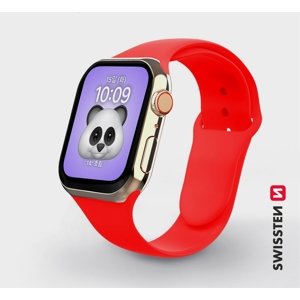 SWISSTEN řemínek pro Apple Watch silikonový, šířka 42-44 mm Barva: Červená