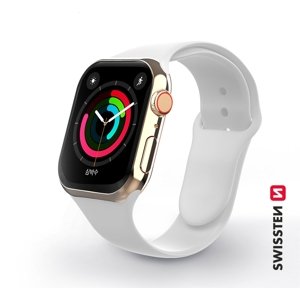 SWISSTEN řemínek pro Apple Watch silikonový, šířka 42-44 mm Barva: Bílá