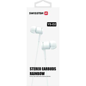 Sluchátka Swissten Earbuds Rainbow YS-D2 s konektorem 3,5mm jack | AppleTop.cz Barva: Bílá