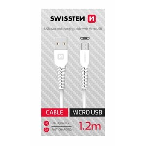 SWISSTEN datový kabel USB/Micro USB 1,2 m bílý (samoprodavač)