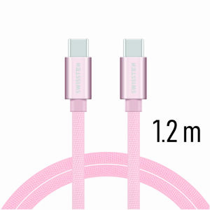 SWISSTEN datový kabel textile USB-C / USB-C 1,2 m Barva kabelu: Růžovo-zlatá
