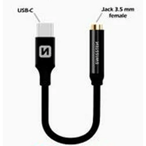 SWISSTEN redukce / adaptér USB-C - jack 3,5 mm 0,15 m Barva: Černá