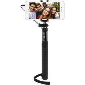 FIXED Teleskopický selfie stick v luxusním hliníkovém provedení, 3,5mm jack, černý