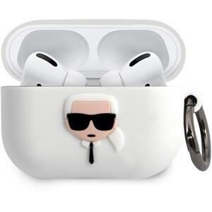 KLACAPSILGLWH Karl Lagerfeld Karl Head Silikonové Pouzdro pro Airpods Pro White