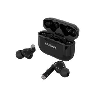 CANYON TWS-3 Bluetooth sportovní sluchátka s mikrofonem, BT V5, nabíjecí pouzdro 300mAh, cerná