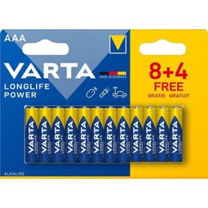 Varta LR03/8+4 Longlife POWER (HIGH ENERGY), alkalická baterie, typ AAA, 12 ks