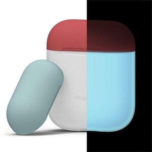 Elago Airpods Silicone Duo Case - NightGlow Blue/Pastel Blue, Pink