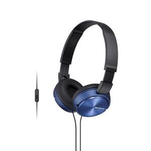 SONY headset náhlavní MDRZX310APL/ sluchátka drátová + mikrofon/ 3,5mm jack/ citlivost 98 dB/mW/ modrá