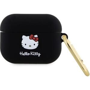 Hello Kitty Liquid Silicone 3D Kitty Head Logo Pouzdro pro AirPods Pro Black