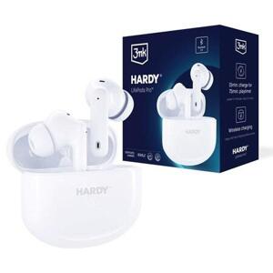 3mk HF, sluchátka Bluetooth HARDY LifePods Pro, stereo, nabíjecí pouzdro, bílá