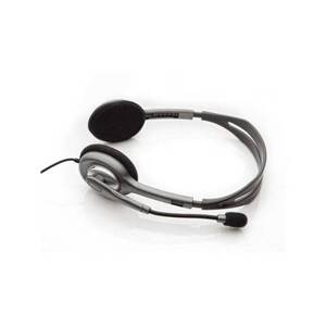 Logitech Headset Stereo H110/ drátová sluchátka + mikrofon/ 3,5 mm jack/ šedá