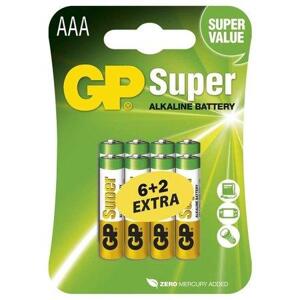 GP alkalická baterie 1,5V AAA (LR03) Super 8ks blistr (6+2ks ZDARMA)