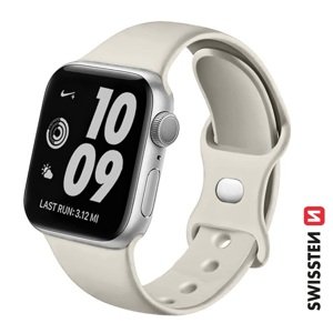 SWISSTEN řemínek pro Apple Watch silikonový, šířka 38-40 mm Barva: Kamenně šedá