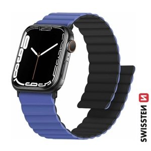 SWISSTEN řemínek pro Apple Watch silikonový, magnetický, 38 / 40 / 41 mm Barva: modro/černá