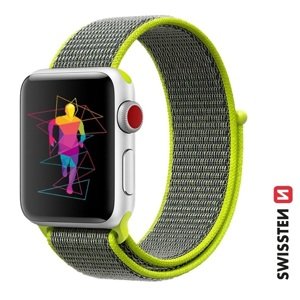 SWISSTEN řemínek pro Apple Watch nylonový, 38 / 40 / 41 mm Barva: zářivě zelená