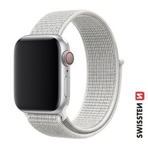 SWISSTEN řemínek pro Apple Watch nylonový, 42 / 44 / 45 / 49 mm Barva: Bílá