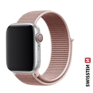 SWISSTEN řemínek pro Apple Watch nylonový, 42 / 44 / 45 / 49 mm Barva: růžovozlatá