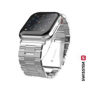 SWISSTEN řemínek pro Apple Watch kovový 42-44 mm Barva kabelu: Stříbrná