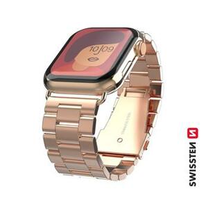 SWISSTEN řemínek pro Apple Watch kovový 42-44 mm Barva kabelu: Růžovo-zlatá