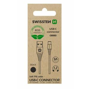 SWISSTEN TPU datový kabel USB-A / USB-C, délka 1,2 m (EKO BALENÍ) Barva: Černá