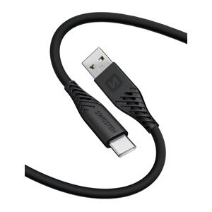 SWISSTEN Datový kabel SOFT SILICONE USB / USB-C 1,5 m, 60 W, černý