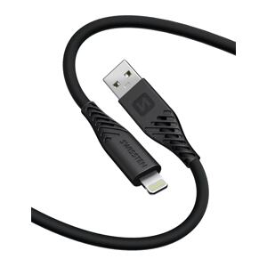 SWISSTEN Datový kabel SOFT SILICONE USB / lightning 1,5 m, 60 W, černý