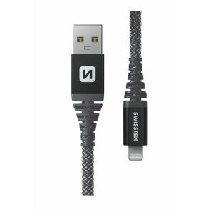 SWISSTEN Datový kabel KEVLAR USB / lightning 1,5 m, antracit